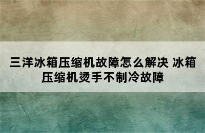 三洋冰箱压缩机故障怎么解决 冰箱压缩机烫手不制冷故障